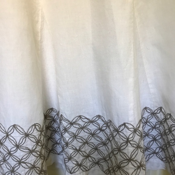 Chico's Ivory and Taup Linen A-Line Skirt Medium - Picture 5 of 6